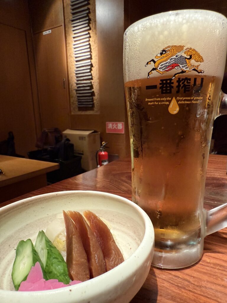 ビールと漬物
